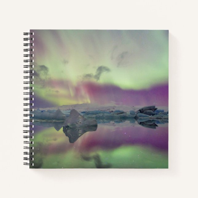 Cuaderno Aurora Lights Reflect Lagoon | Iceland (Anverso)