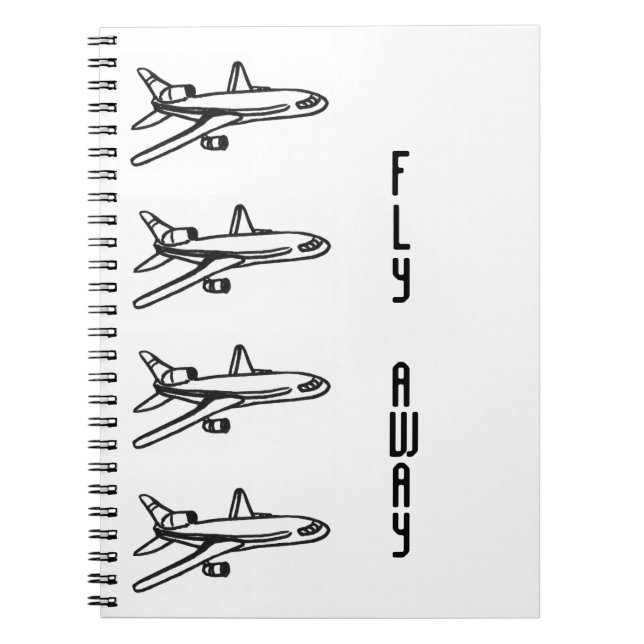 Cuaderno ausente del aeroplano de la mosca (Frente)