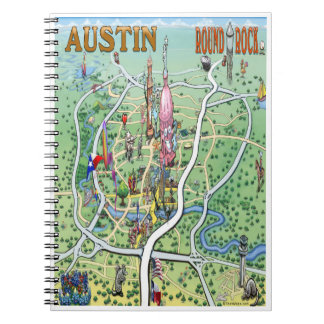 Cuaderno Austin Round Rock Texas Fun Map