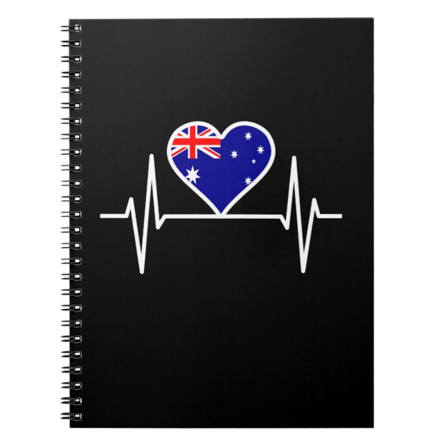 Cuaderno Australia Flag Heartbeat (Frente)