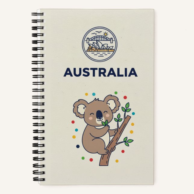 Cuaderno Australia Heritage & Koala Eucalyptus Photo (Anverso)