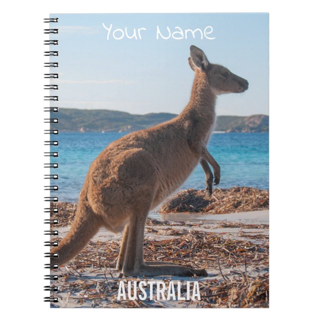 Cuaderno Australia Kangaroo en la foto de la playa (Frente)