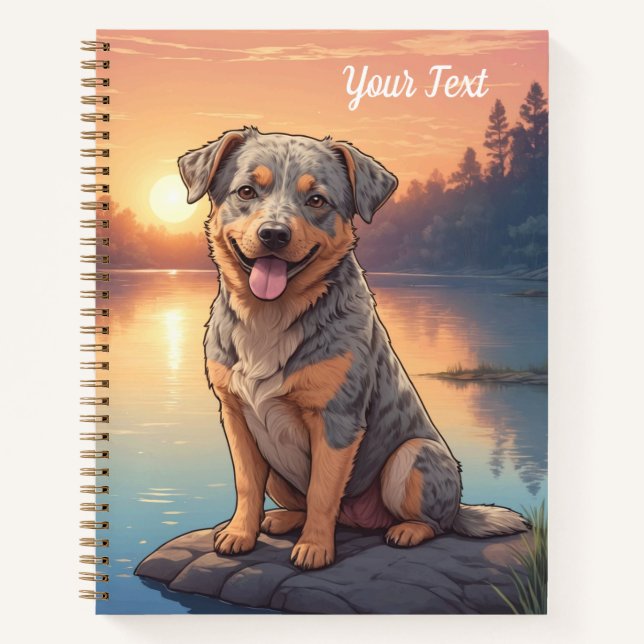 Cuaderno Australian Cattle Dog junto al lago (Anverso)