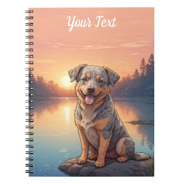 Cuaderno Australian Cattle Dog junto al lago (Frente)