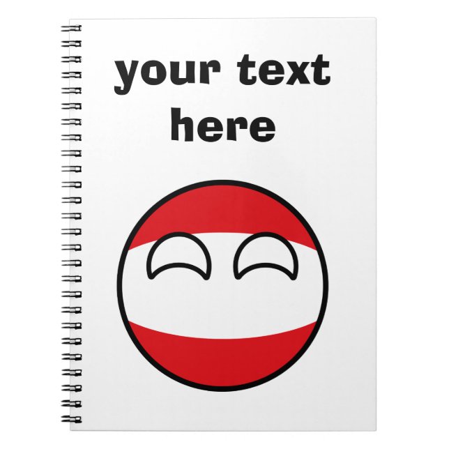 Cuaderno Austria Geeky que tiende divertida Countryball (Frente)