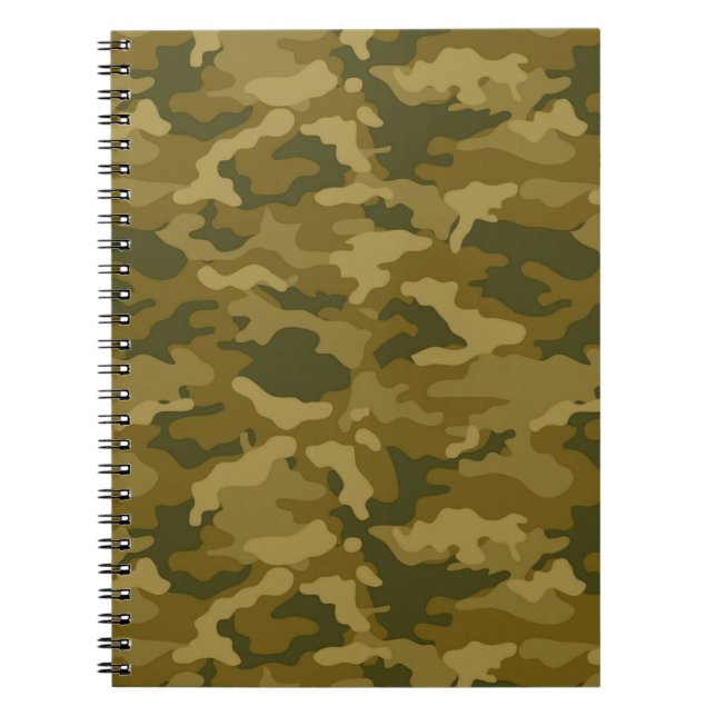 Cuaderno Auténtico Camuflaje Militar del Ejército Verde (Frente)