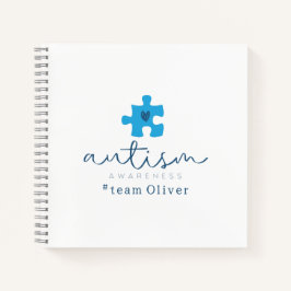 Cuaderno autism awareness blue puzzle piece #team name 
