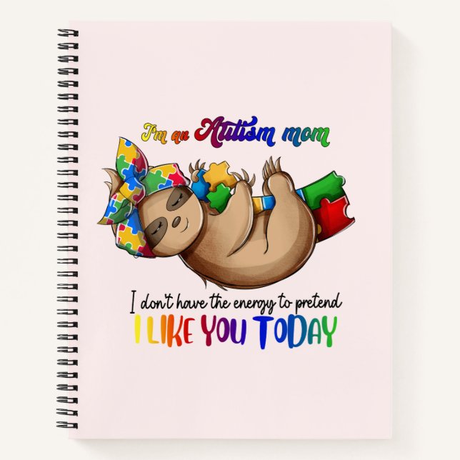 Cuaderno Autism Mom - Sloth (Anverso)