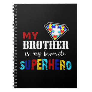 Cuaderno Autismo Conciencia Hermano camisa, conciencia de a