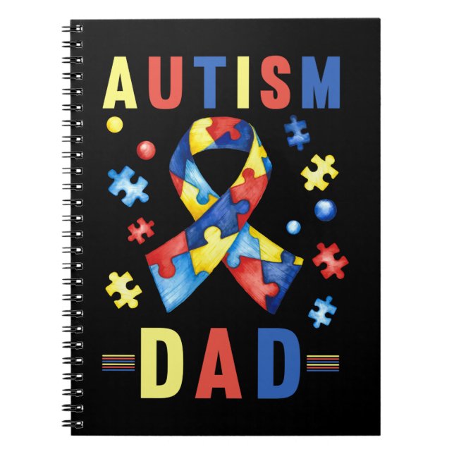Cuaderno Autismo Papá Niños Autistas Orgullosos Papá (Frente)