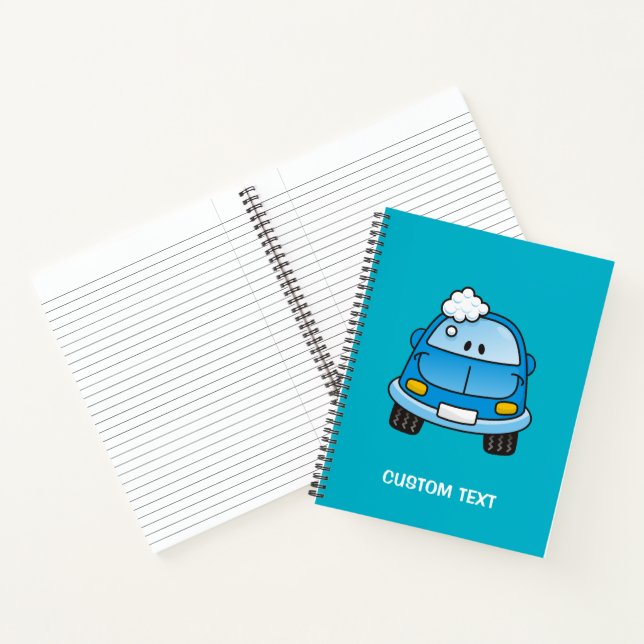 Cuaderno Auto azul con burbujas (Interior)