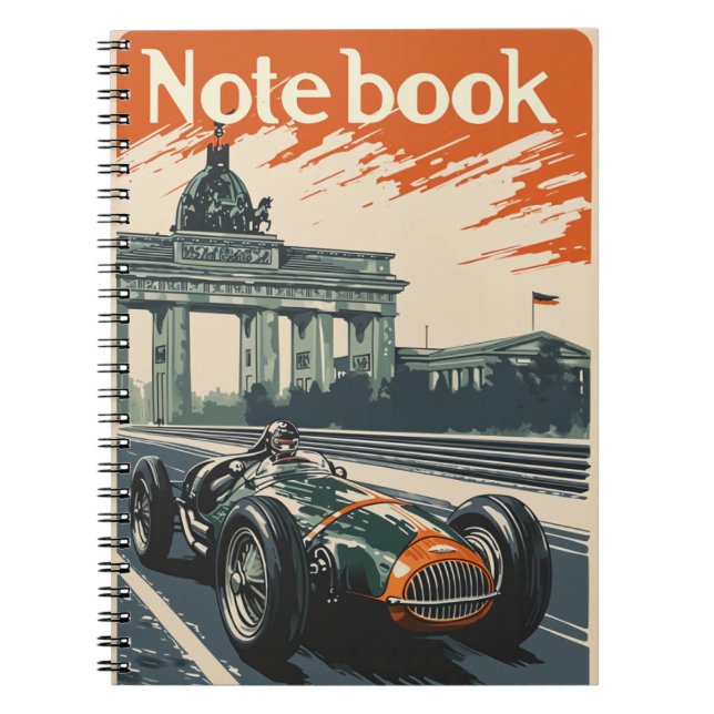 Cuaderno Auto de carreras de época en Berlín (Frente)