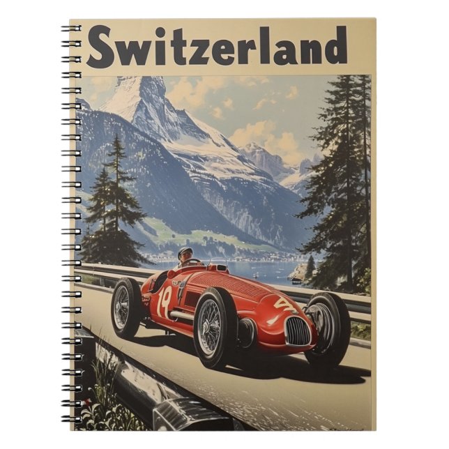 Cuaderno Auto de Carreras de época en Suiza (Frente)