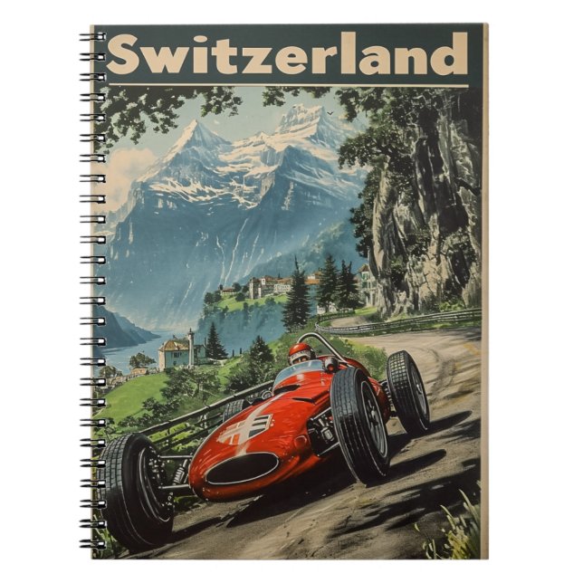 Cuaderno Auto de Carreras de época en Suiza (Frente)