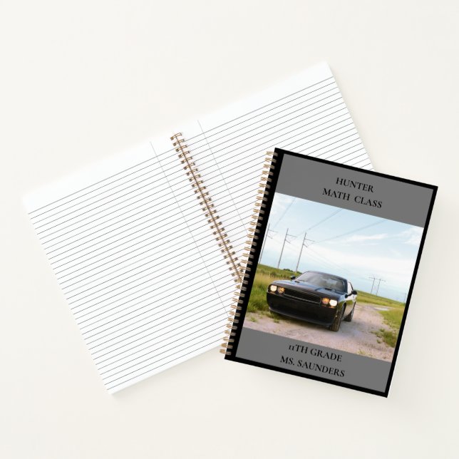 Cuaderno Auto deportivo de la clase Black Muscle Car School (Interior)