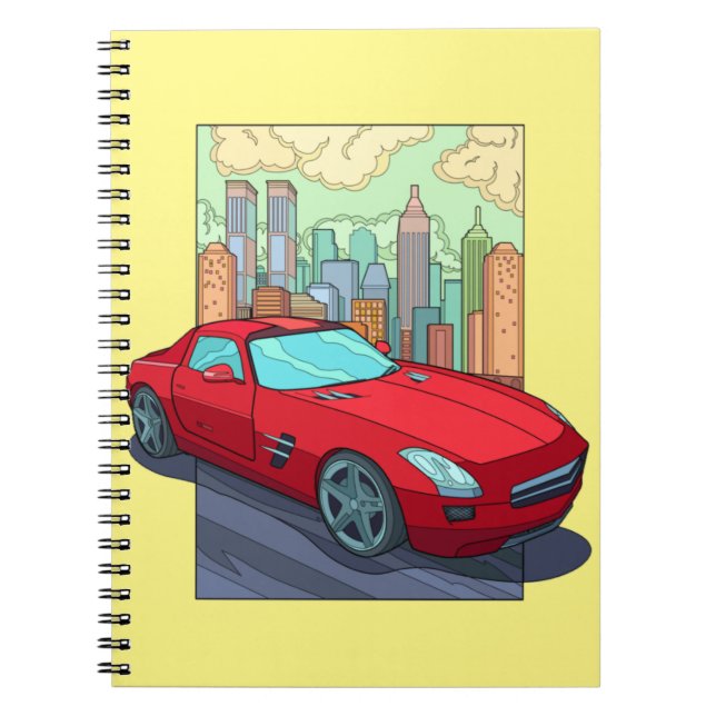 Cuaderno Auto moderno de la ciudad (Frente)