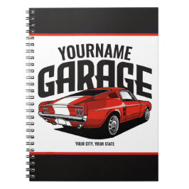 Cuaderno Auto muscular personalizado 1967 Red Fastback Gara