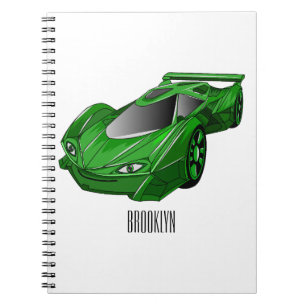 Cuaderno Autobús deportivo verde con ilustracion aéreo