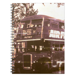 Cuaderno Autobús inglés vintage de dos pisos Londres Inglat