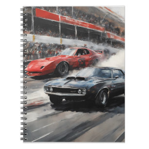 Cuaderno Automóviles de Músculo Rojo y Negro