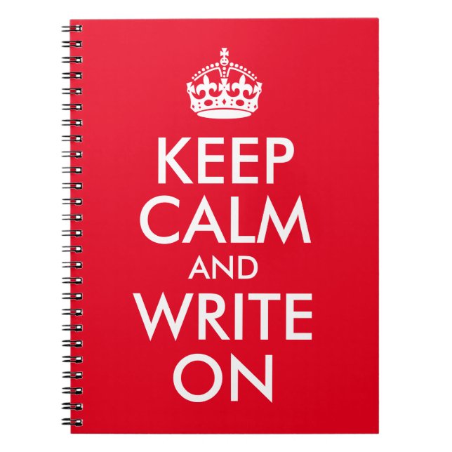 Cuaderno Autor Red Keep Calm y escriba on (Frente)