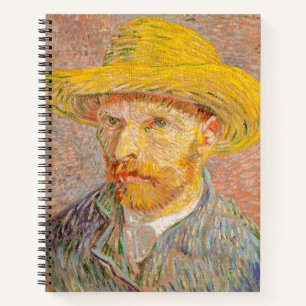 Cuaderno Autorretrato de Vincent Van Gogh con sombrero de p