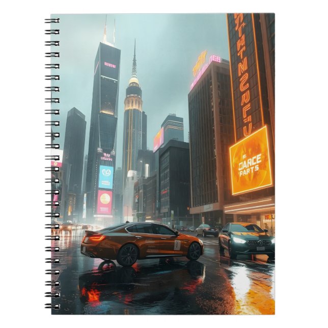 Cuaderno Autos de la ciudad de Cyberpunk Skyscrapper (Frente)
