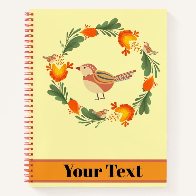 Cuaderno Autumn Bird Folk Art (Anverso)