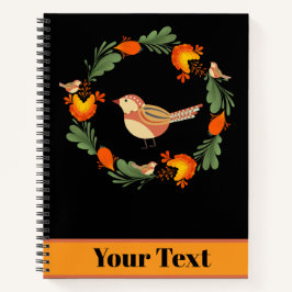 Cuaderno Autumn Bird Folk Art