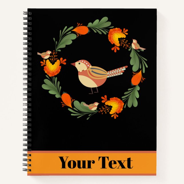 Cuaderno Autumn Bird Folk Art (Anverso)