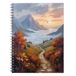 Cuaderno Autumn Daydreams | Fall Mountain Landscape Painted