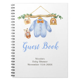 Cuaderno Autumn Fall Clothe Line Boy Baby Shower Guest Book