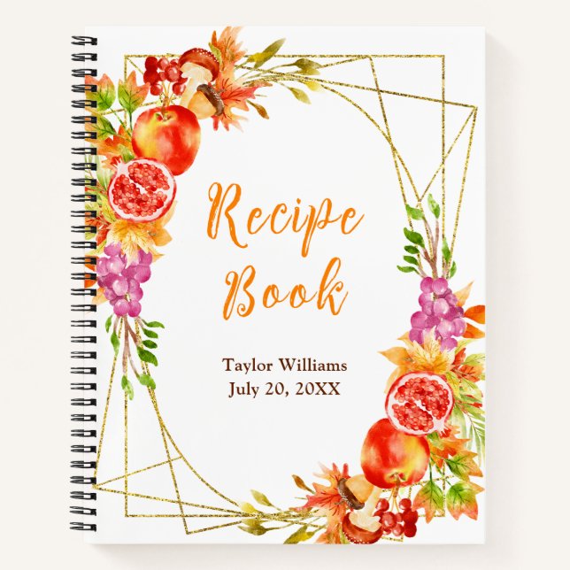 Cuaderno Autumn Fall Harvest Recipe Book (Anverso)
