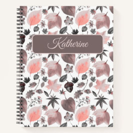 Cuaderno Autumn Floral with a custom name Pink