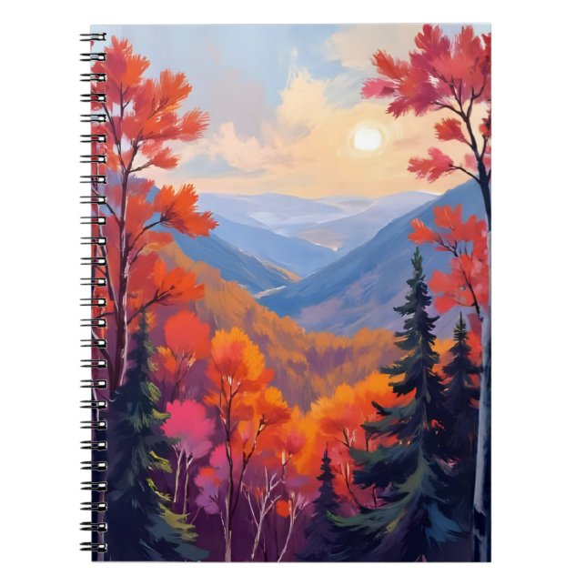 Cuaderno Autumn Hills | Fall Leaves Foliage Watercolor (Frente)