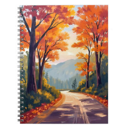 Cuaderno Autumn Road | Watercolor Fall Foliage Leaves