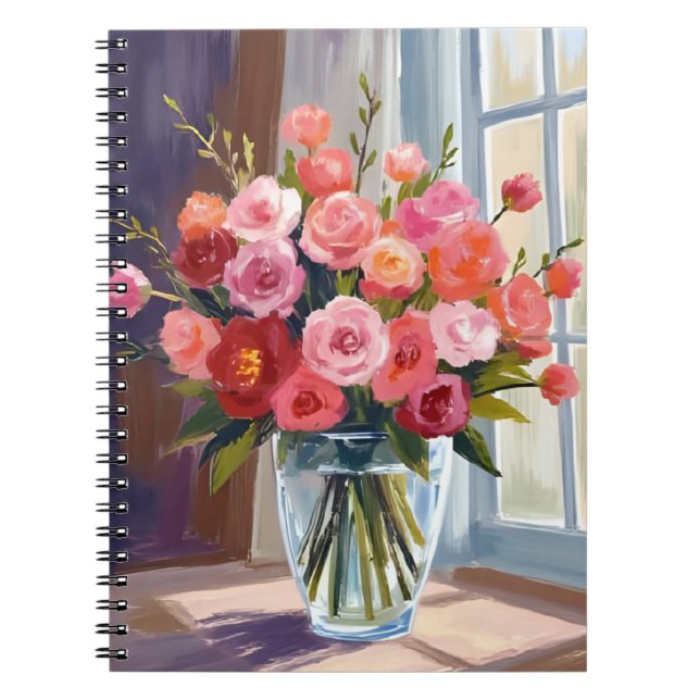 Cuaderno Autumn Rose Bouquet Floral Fall (Frente)