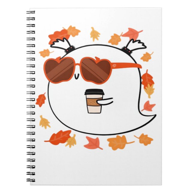 Cuaderno Autumn Vibes Cute Ghost Classic T-Shirt (Frente)