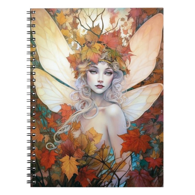 Cuaderno Autumn Woodland Fairy Fantasy Art (Frente)