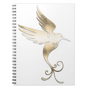 Cuaderno Ave blanca dorada