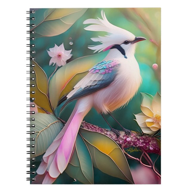 Cuaderno Ave de Rubor con cresta blanca Jay Fantasy (Frente)