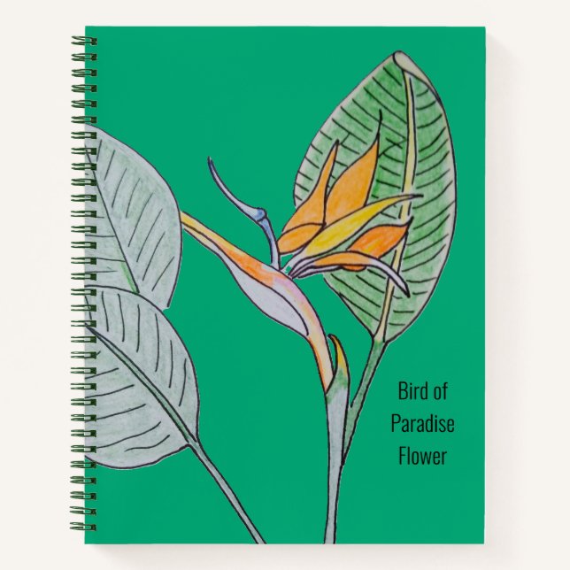 Cuaderno Ave del paraíso Flor Verde (Anverso)