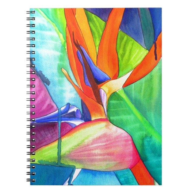 Cuaderno Ave del Paraíso Strelitzia flor arte tropical (Frente)