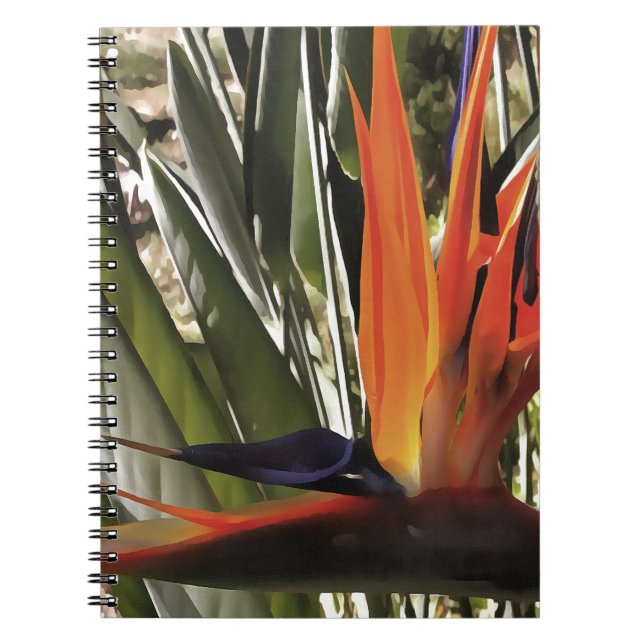 Cuaderno Ave del Paraíso Strelitzia Reginae Acrílico Painti (Frente)