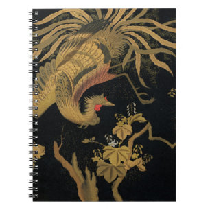 Cuaderno Ave dorado de gallo clásico japonés antiguo