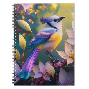 Cuaderno Ave Fantasía Amarilla Violeta Tufted