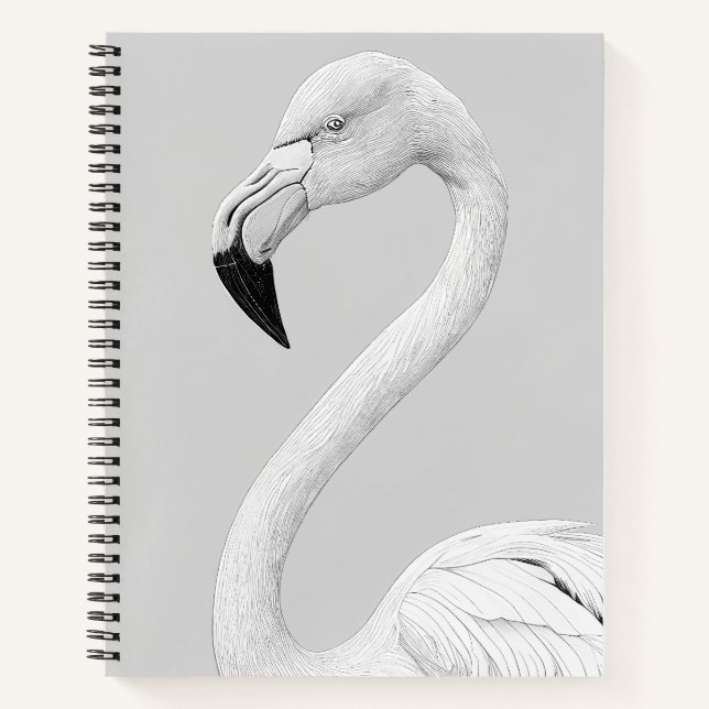 Cuaderno Ave Flamingo Naturaleza salvaje Ilustracion animal (Anverso)