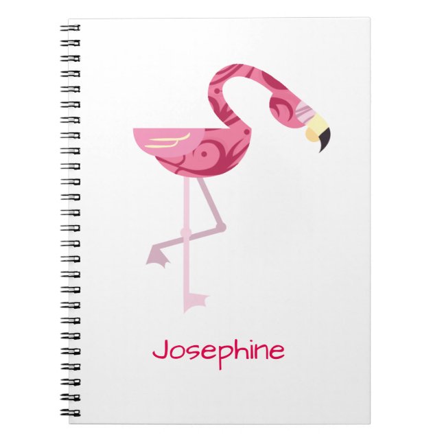 Cuaderno Ave Flamingo Rosa Personalizado (Frente)