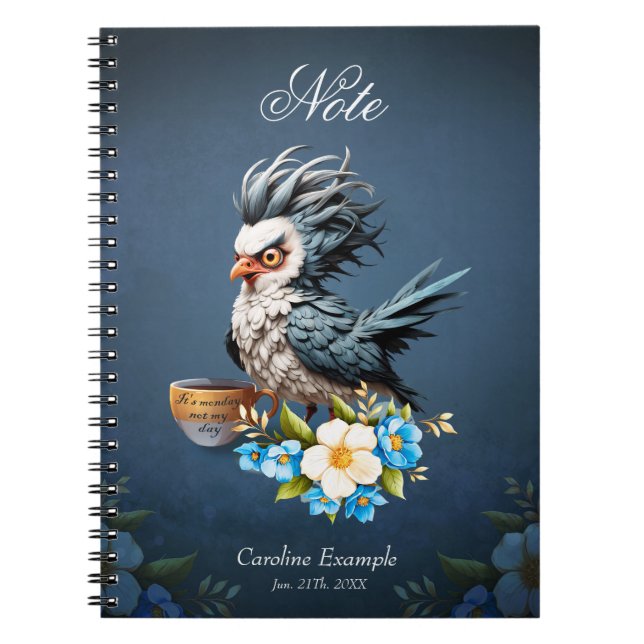 Cuaderno Ave gruñón el lunes. (Frente)