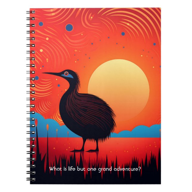 Cuaderno Ave Kiwi a la luz de la luna (Frente)